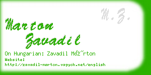 marton zavadil business card